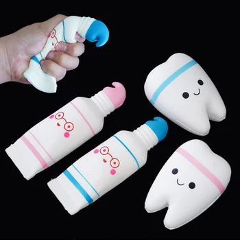 1 бр. детски играчки-антистрес, имитиращи мультяшную мека паста за зъби с аромат, замедляющим растеж, снимающим стрес, сжимающие играчки за деца