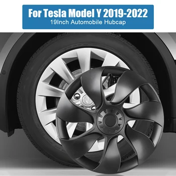 19-Инчов авто капачка за смяна на колесната капачки Комплект Аксесоари, пълно покритие, капачката на главината за Tesla Model Y 2019-2022 4 бр.