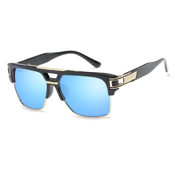 2023 Модни Луксозни Огледално Маркови дизайнерски Слънчеви Очила голям размер за мъже и Жени UV400 Лъчи Metal Freme Vintage Слънчеви Очила Нюанси на Топ