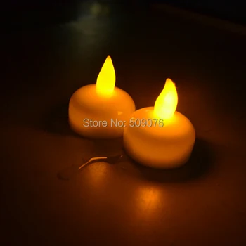 24 бр./лот led свещ Водоустойчив плаващ батерия led супени тела Беспламенные свещи за сватбени партита