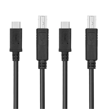 2X USB-C USB 3.1 Type C включете към USB2.0 USB B штекерный кабел за предаване на данни за лаптоп, принтер, твърд диск 1 м