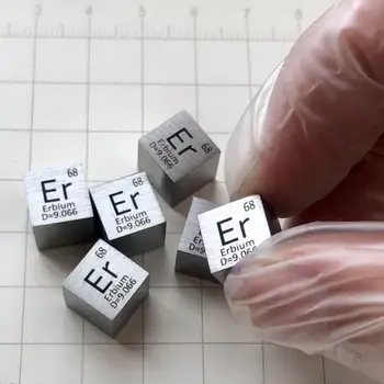 5 БР 10 мм и Er≥99.9% От Эрбий Er Периодичната таблица на елементите куб Ръчно изработени Научно-образователен дисплей САМ Crafts