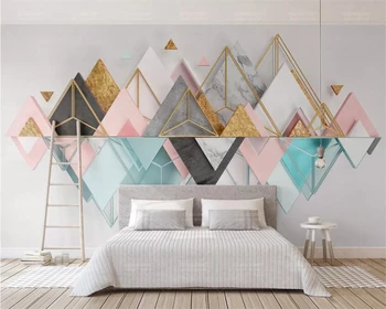 beibehang потребителско декорация на дома, снимки, 3d тапети HD атмосферни Триъгълни метални стъклени геометрични 3d тапети papel de parede