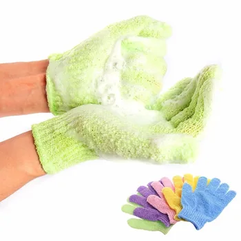 Beste Kwaliteit Bad Voor Peeling Exfoliërende Mitt Handschoen Scrub Handschoenen Weerstand Body Massage Spons Wassen