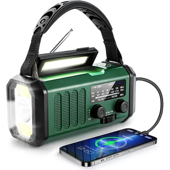 Disaster радио със слънчева дръжка 10000 ма AM FM NOAA SOS-аларма, фенерче Водоустойчив радио за къмпинг и туризъм