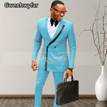 Gwenhwyfar 2022, нов висококачествени мъжки костюми за сватбени партита, на младоженеца, тънък официален костюм, смокинг (яке + панталон)