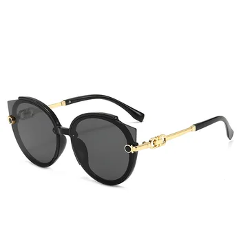 New Personalized Sunglasses for Women 2023 Round Metal Transparent Eyewear Слънчеви очила с UV400