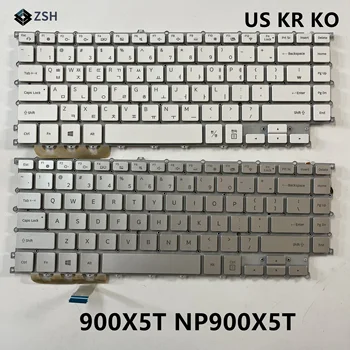 US/KR корейска клавиатура за лаптоп Samsung NP900X5T 900X5T US/корейска клавиатура на бял/сребрист на цвят, с подсветка