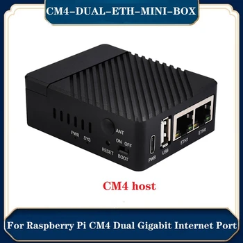 Waveshare CM4-DUAL-ETH-КУХНЕНСКИ БОКС за Raspberry Pi CM4 Такса за разширяване с две Гигабитными интернет порта CM4 Host + Метален корпус, штепсельная вилица САЩ