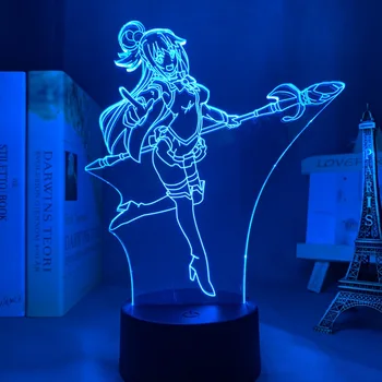 Аниме KonoSuba Aqua Led нощна светлина Aqua Лампа за декор спални Подарък за рождения Ден на Роман KonoSuba Light Притурка Директен Доставка