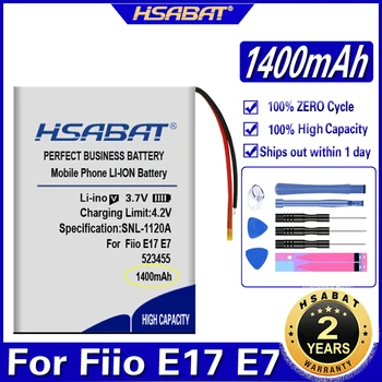 Батерия HSABAT 523455 1400 mah батерии за слушалки FIIO E17 E7