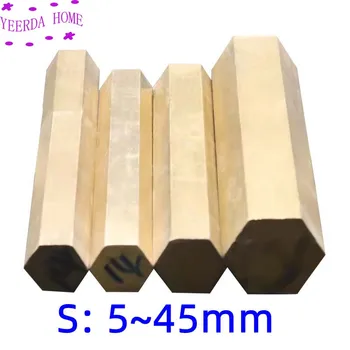 Голям размер Шестиугольных медни пръти/греда H59, латунная шестоъгълен плътна колона S5 ~ 45 мм, материал месинг 