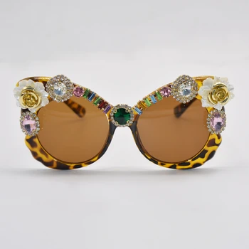 Дамски слънчеви очила с диаманти, марка дизайнерски обувки, Котешко око, дамски очила за партита, Планински кристал, Сезонни Украса с перли, Слънчеви очила