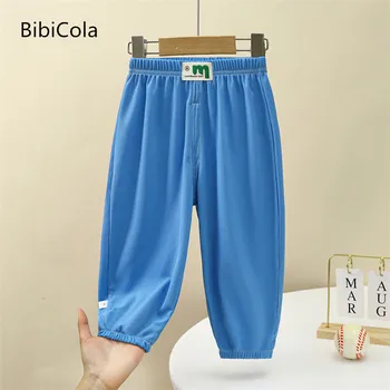 Детски панталони със защита от комари, тънки детски панталони с фенерчета, за момчета и момичета, летни панталони среден размер за деца 1-9 години