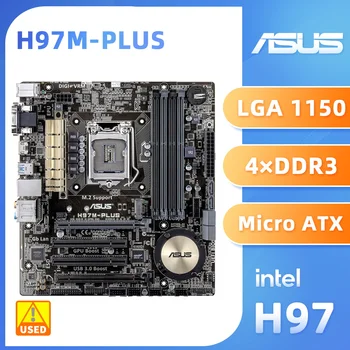 Дънна платка ASUS H97M-PLUS Intel H97 LGA 1150 дънна Платка 4 × DDR3, 32 GB, PCI-E 3.0 M. 2 USB3.0 Micro ATX За Core i7/i5/i3/cpu