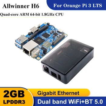 За Orange Pi 3 LTS + ABS Черен корпус Allwinner H6 Четириядрен 2 GB + 8 GB EMMC Flash HD + WIFI + BT5.0 Такса за разработване на софтуер с отворен код