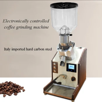 Качествена електрическа мелница мелница 1,5 л Низкотемпературного мелене на кафе на зърна е търговска машина за мелене на кафе на зърна