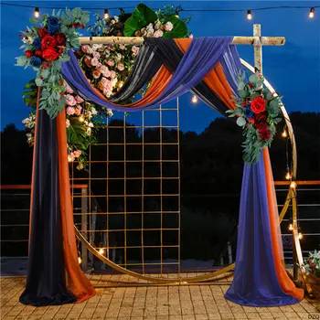 Направи си САМ открит Сватба парти фон украса арки Чисто шал от органза, романтична сватба Пърл-шифон марля парти декор