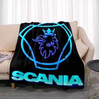 Одеяло с Логото на камион Scania, Фланелевое Одеяло, Удобно и Топло Одеяло, Подходящо Покривка За Дивана-легло, Офис Всесезонное Одеяло