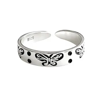 Реколта годежни пръстени с пеперуда от сребро 925 проба за жени, луксозни бижута, аксесоари, търговия на едро подарък, жена GaaBou