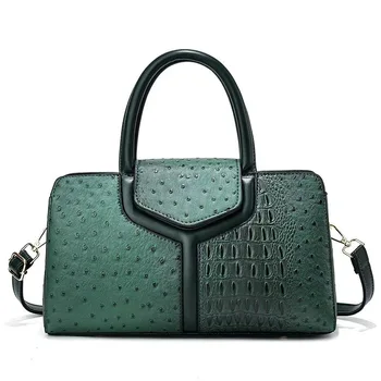 Реколта модерна дамска чанта 2023, нова висококачествена дамска чанта през рамо с страусиным модел
