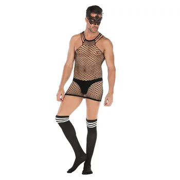 Секси Мрежести мрежести чорапи за тяло, мъжко еротично бельо, Секси Бельо, отворена чатала, ажурное рокля, чорапи за тяло за мъже