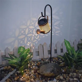 Слънчевата led градинска лейка-лампа с венец, страхотна украса на градината, улични, градински украси, декоративни лампи за двора