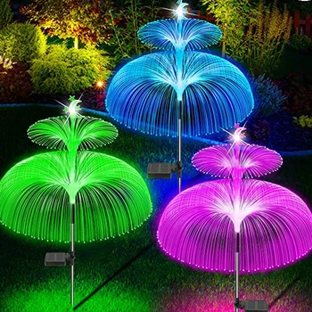 Слънчеви Led светлини Външни водоустойчив Слънчевата Енергия, Градински декор под формата на Медузи, лампа за тревата пътека, 7 Цвята, променящия цвят