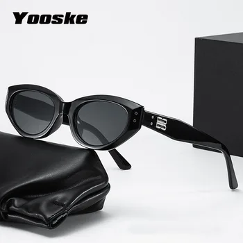 Слънчеви очила YOOSKE, дамски луксозни маркови слънчеви очила с малък правоъгълник, женски градиентные прозрачни огледални очила