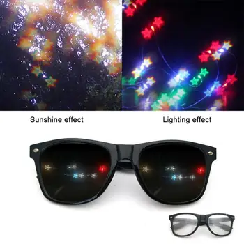 Слънчеви очила във формата на Звезда / сърцето Love Shape Специални Ефекти За Наблюдение На Това, Как Светлината се Превръща В Точки в формата на Звезда през Нощта Слънчеви очила