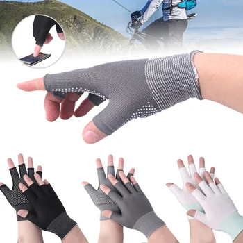 Слънчеви Ръкавици Без пръсти, Велосипедни Ръкавици със Сензорен екран, Къси Полупальцевые Ръкавици Със Защита от ултравиолетови лъчи, Тънки Нескользящие Велосипедни Ръкавици За Шофиране