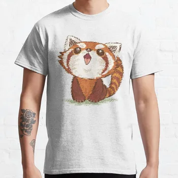 Тениска Red panda happy, тениски с графичен дизайн, тениски за мъже, памучни спортни ризи, тениски за момчета