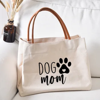 Чанта-тоут с принтом майките Кучета, Подарък за любителите на кучета, Дамски модни и ежедневни холщовая чанта, плажна чанта, купувач