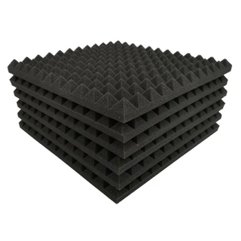 12 Опаковки звукоизолирующей пяна пирамидална форма, панел за обработка на звукоизоляционных тампони за изолиране на ехото-на бас