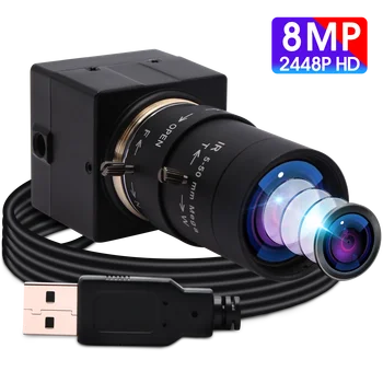 8MP USB Уеб камера Видеонаблюдение камери за ВИДЕОНАБЛЮДЕНИЕ с Висока Резолюция IMX179 С Променливо Фокусно Разстояние 5-50 mm Вграден USB-Камера за КОМПЮТЪР Компютър