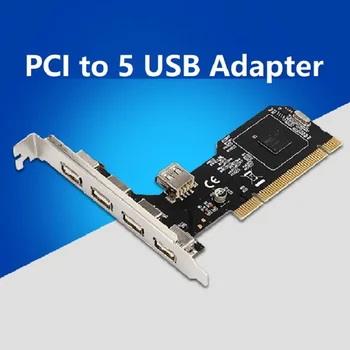 Адаптер PCI - 5 * USB, карта за разширяване на USB, адаптор USB 2.0