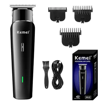 Акумулаторна електрическа машина за подстригване на коса Kemei, професионален USB-фризьорски тример за мъже, самобръсначка KM-1115
