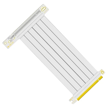 Бял за PCI EXPRESS 3.0 удължител PCIe 3.0 x16 под прав ъгъл от 90 градуса 16x Удължител за вертикални графики