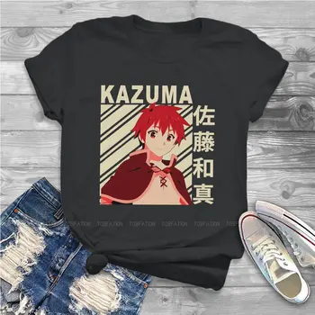 Женска тениска Satou Kazuma Kawaii Момиче, Божието благословение в този прекрасен свят, блузы, ежедневни реколта върховете оверсайз с къс ръкав