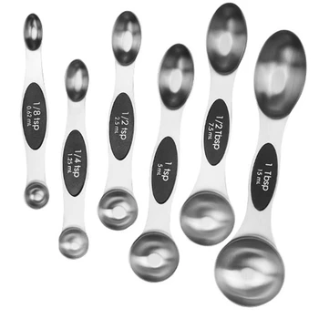 Качествени магнитни мерителни чаши, лъжици, двустранно готварска лъжица, определени от неръждаема стомана, мерителна лъжичка