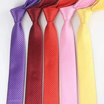 Нов Стил, Обикновена Многоцветни 5 см, Ултра-тесни Полиэстеровые Вратовръзки за Жени, Мъжки Ежедневни Вратовръзки на Едро
