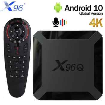 Оригинален Android 10 X96Q Smart TV Box Allwinner H313 Четириядрен процесор Поточна медия плейъри 4K 2.4 G WiFi Netflix, Youtube TV Конзола