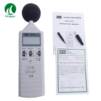 Цифров измерител на нивото на звука TES-1351B Шумомер от 1,5 Hz до 8 khz, от 30 до 130 db