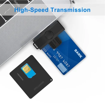 Четец на smart карти, USB 2.0 за банкови карти SIM ID CAC кардридеры за PC